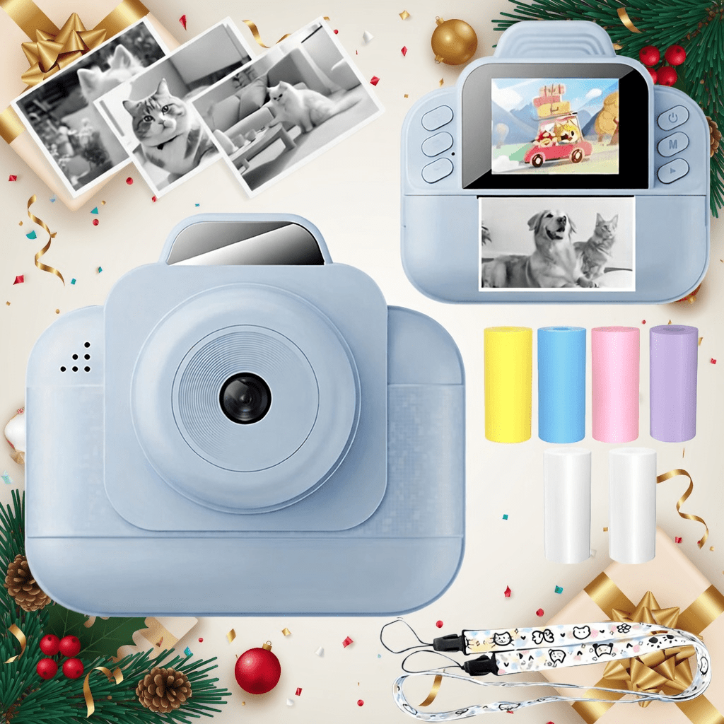 E-shop Sofortbildkamera Set mit Mini-Film, Fixierter Fokus, Inklusive USB , Lustige Foto-Editierung, Wenige Tasten und Funktionen, Einfach zu Bedienen,