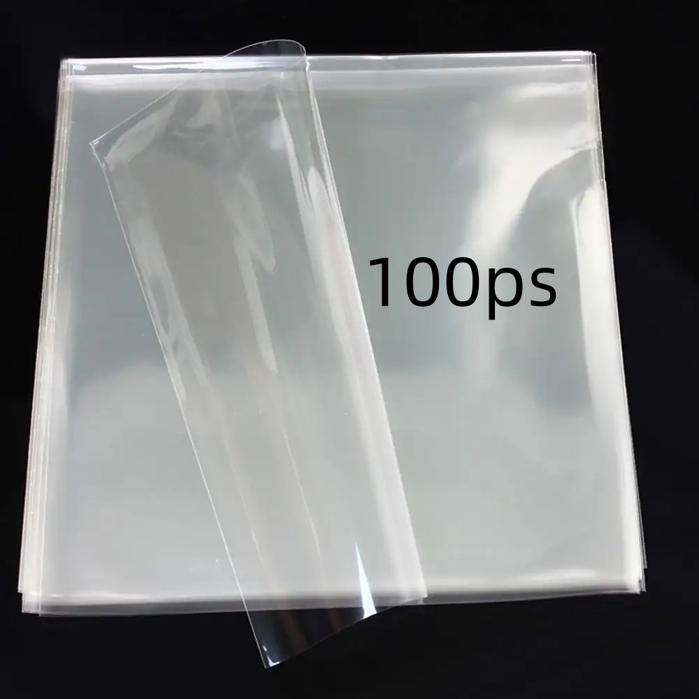 TEMU 60/100pcs 12-inch Film Record Protective Covers - Transparent Plastic Storage Bags, Designed For Record Set Protection, Durable And Reusable,