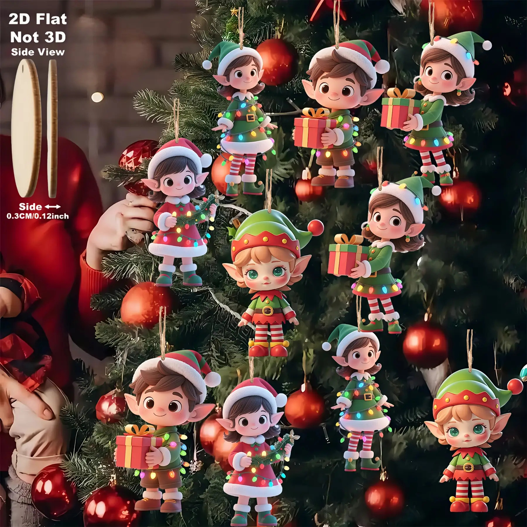 TEMU Holiday Party Supplies, Personalized Christmas Decorations, Elf Statue Ornaments, Vintage Christmas Decorations, Classic Handmade Style, Fairy