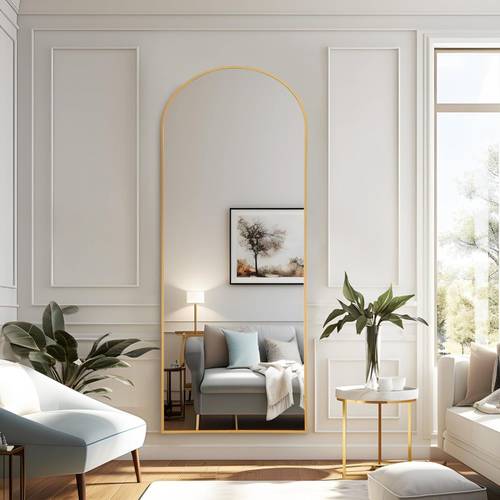 golden 65x22 inch metal arch stand full length