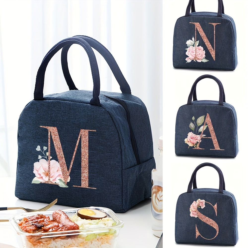 

1pc Monogrammed Insulated Bag - , Leakproof, , Storage Ice Compartment, Washable, For School, , And Use