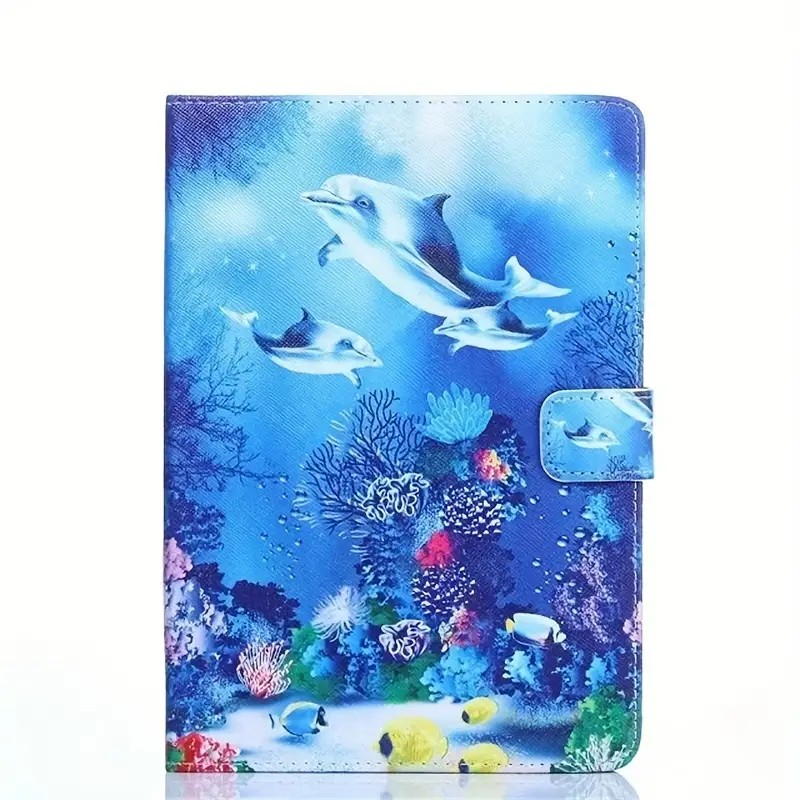 TEMU Universal 10.08 Inches Tablet Case, 9.96 Inches Tablet Cover, Travel Portable Protective Folio Stand Shell Case With 4 Fixed Rings For All Kinds