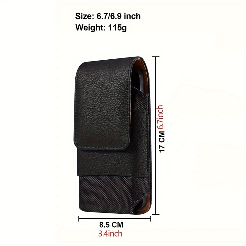 TEMU de teléfono de 1 pieza de PU Oxford con minimalista prémium en marrón y , con tipo de cinturón, bolsa de cintura para teléfono de 6.7-6.9