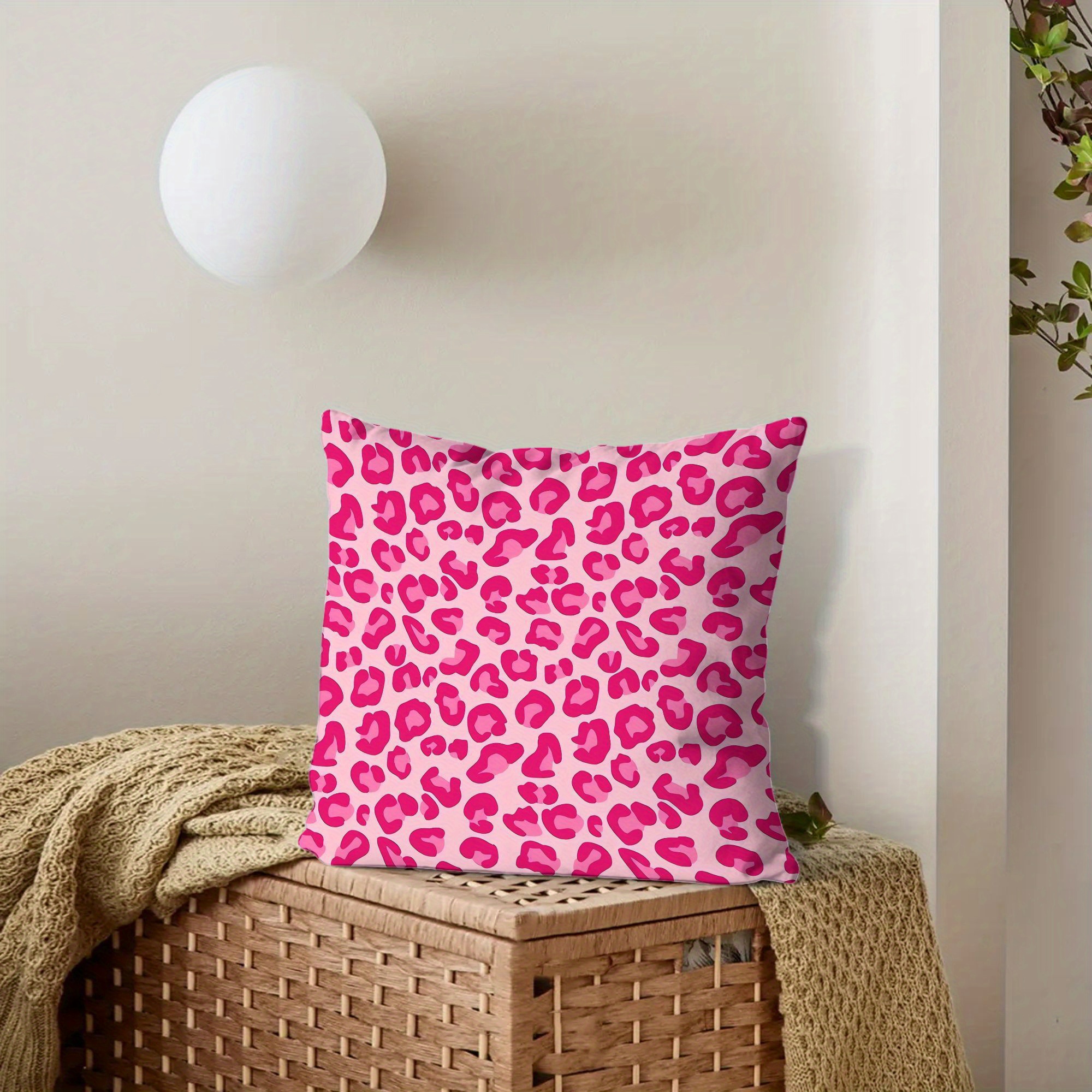 kissenbezug leopardenmuster lebendiges pink heißes