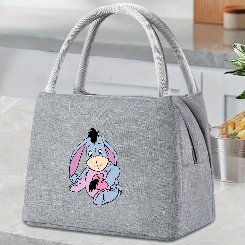 TEMU 1pc Eyore New Large Capacity Portable Lunch Bag, Commuting Handbag, Reusable Grocery Bag, Valentine's Day Gift, Easter Gift, Non-food Contact
