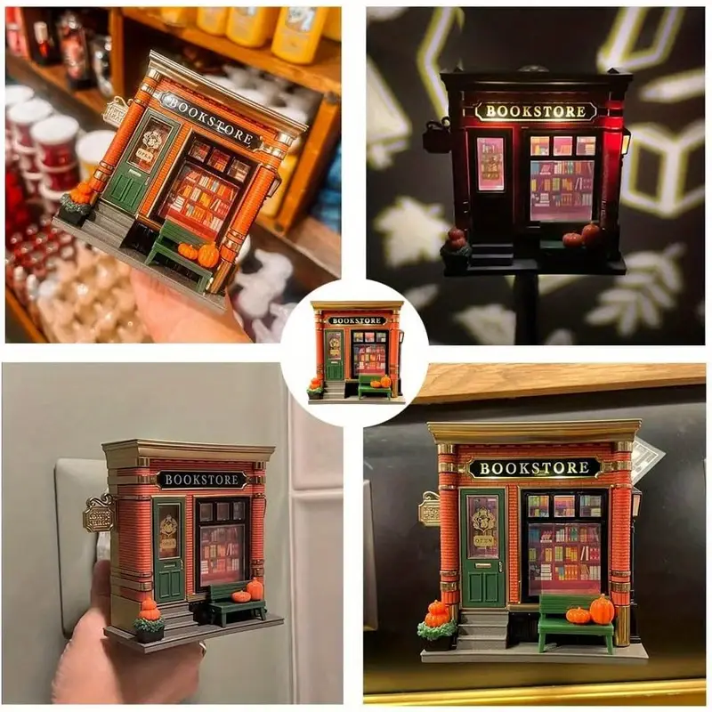 bookstore project night light - battery-free plug-in wall-mounted led bookstore design with glowing book display & cozy ambiance, decorative lighting for reading nook, book lover gift, safe low voltage (no batteries/electronics) Product details 4