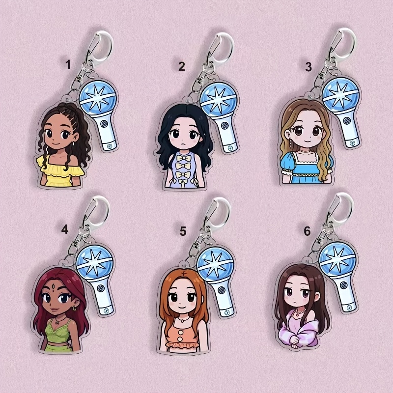TEMU 2d Flat - 2d Flat 6pcs Keychain Set Merchandise