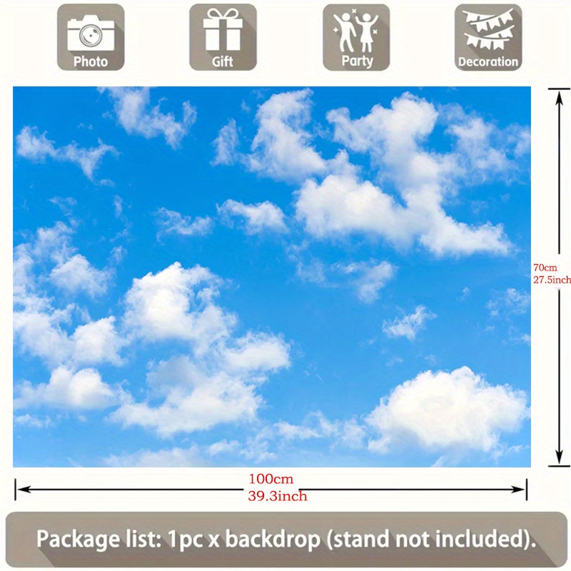 TEMU 1pc Of Sky Photography Backdrop For Birthday, Wedding, Or Shower Party Decorations, Suitable For Photo Studio Booths And Portrait Photoshoots,
