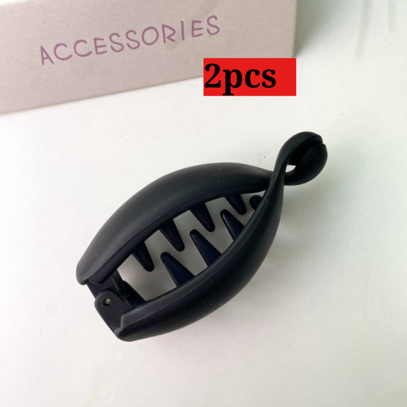 TEMU 2pcs Women's Non-slip Banana Hair Clips Suitable For Ponytails, Buns, Curly Hair - Vintage Leopard Print Hair Accessories With Glossy Beige &