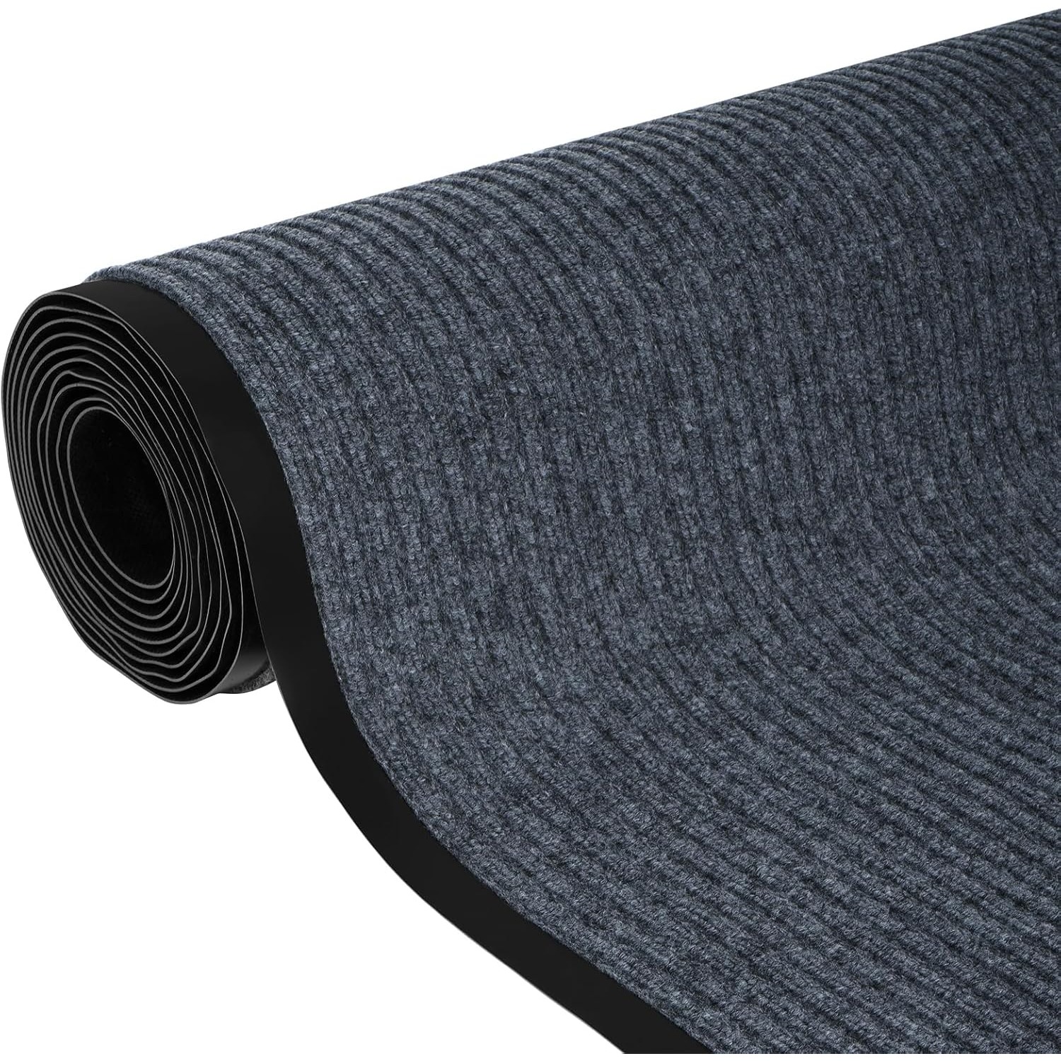Image of Heavy-duty Commercial Water-absorbent Strip Mat With A 3d Textured Stripe Pattern; Durable And Resistant To Foot Traffic And Odors (gray, 0.9 × 5m)