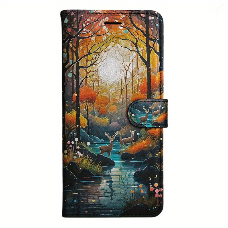 TEMU Phone Case: Forest Magnetic Flip Wallet Case With D Holder Stand For Oneplus Nord Ace N100 N10 9 Ce N200 N20 2t 10t 11 3 4 N30 12 12r