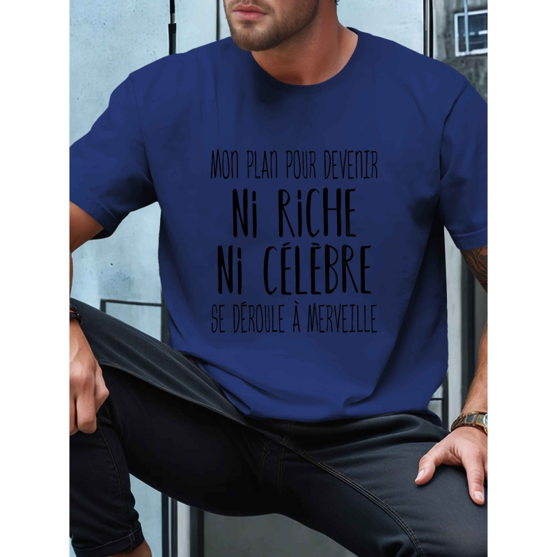 

T-Shirt Décontracté pour Homme à Manches Courtes avec Imprimé Géométrique Unique - Polyester Respirant, Col Rond, Lavable en Machine - pour l'Été