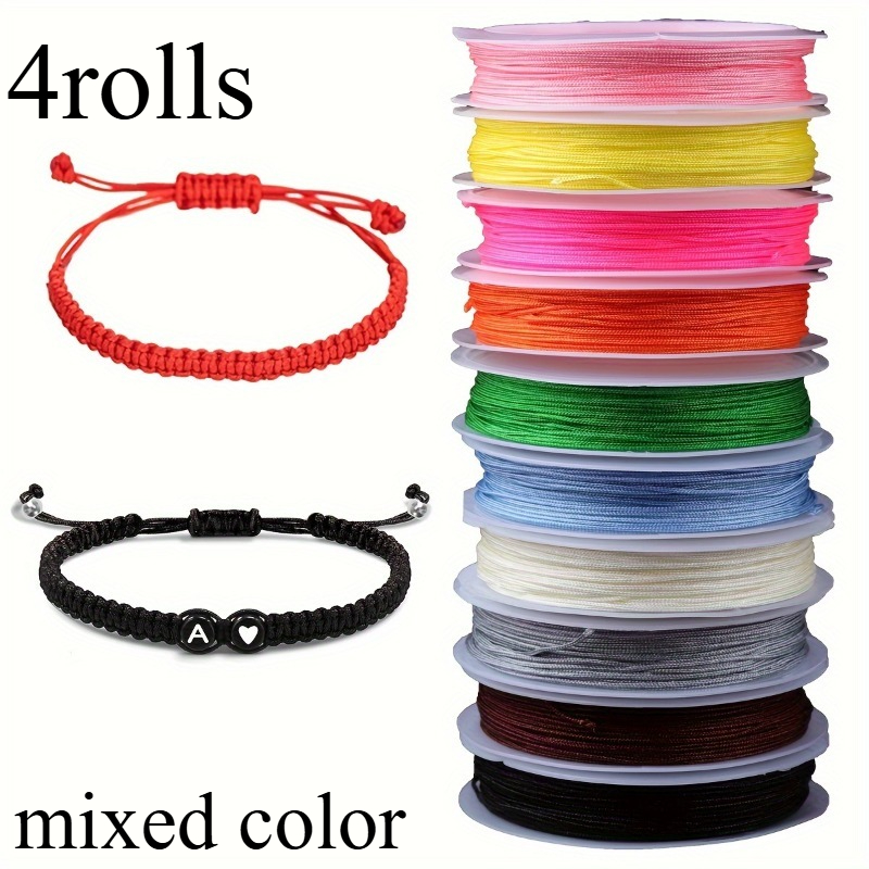 TEMU 4 Rolls Of Rope - Chinese Knot Thread Used In Jewelry Making, For Stringing Beads On Bracelets, Necklaces, And Anklets - Mixed Colors