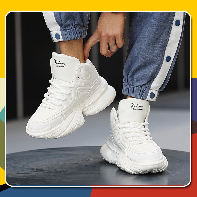 Fashionable Men'S Shoes Foreign Trade Trendy Shoes Men'S Thick-Soled Height-Increasing Daddy Shoes Men
