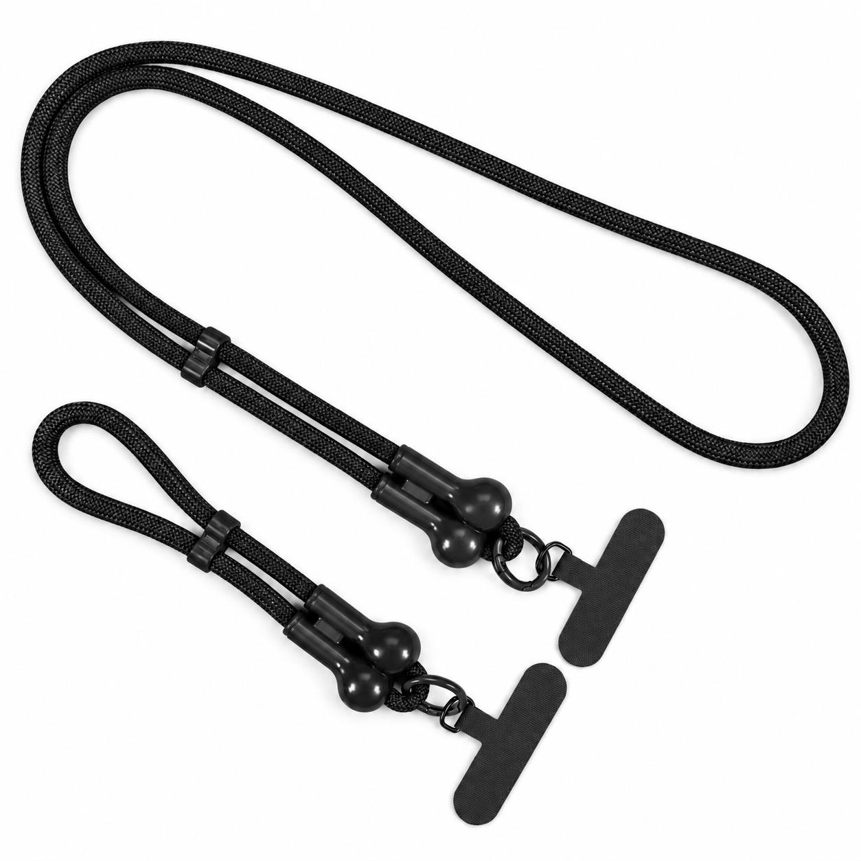 TEMU 2pcs Creative Earbud Design Phone Lanyard Set, Adjustable Crossbody Neck Phone Strap+ Wrist Strap With Universal Phone Tether Tabs, Anti-lost