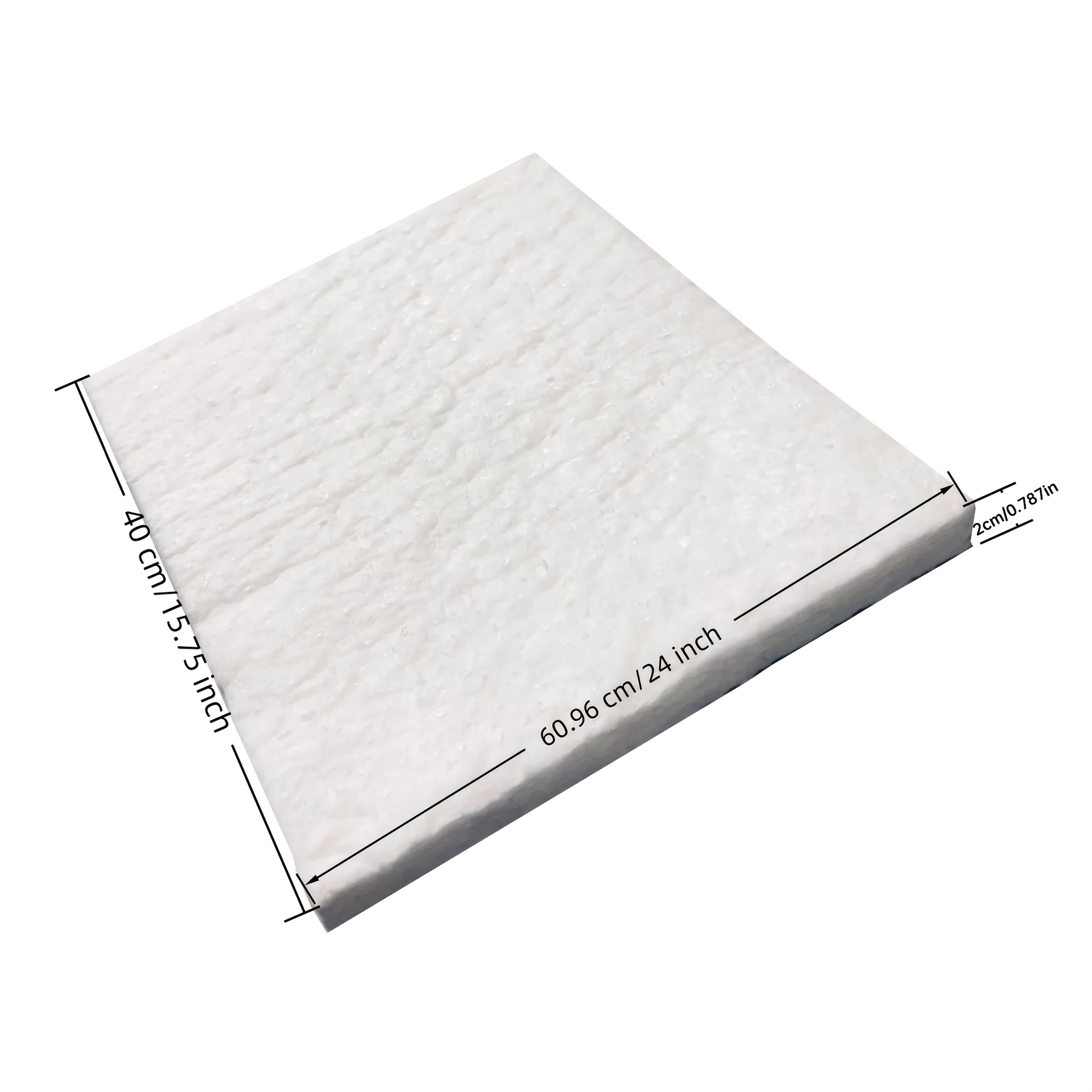 TEMU Coperta in fibra ceramica resistente alle alte temperature - Spessore 0.8 pollici, misura 12 x 24 pollici (2 cm x 40 cm x 60 cm), adatta per
