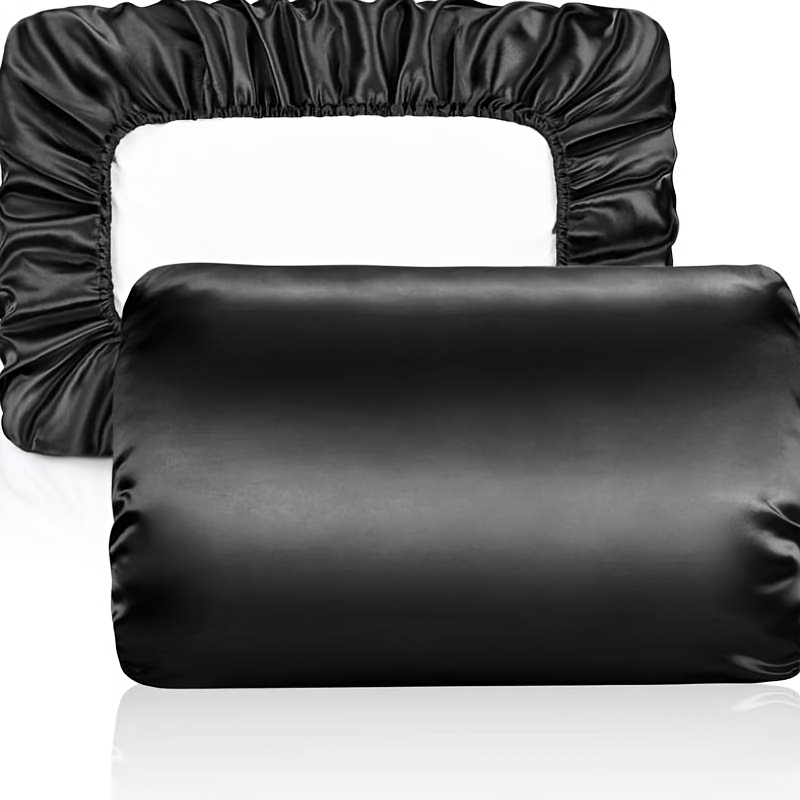 TEMU de almohada de satén con cordón elástico y transpirable - Un para un sueño en el dormitorio, 1