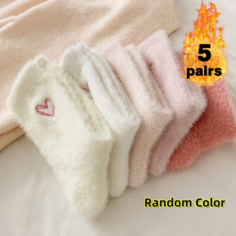 TEMU Calzini da donna con in peluche ispessito, 5 - Calze da soffici e accoglienti per dormire, adatte per la , solo lavaggio a , calore invernale,