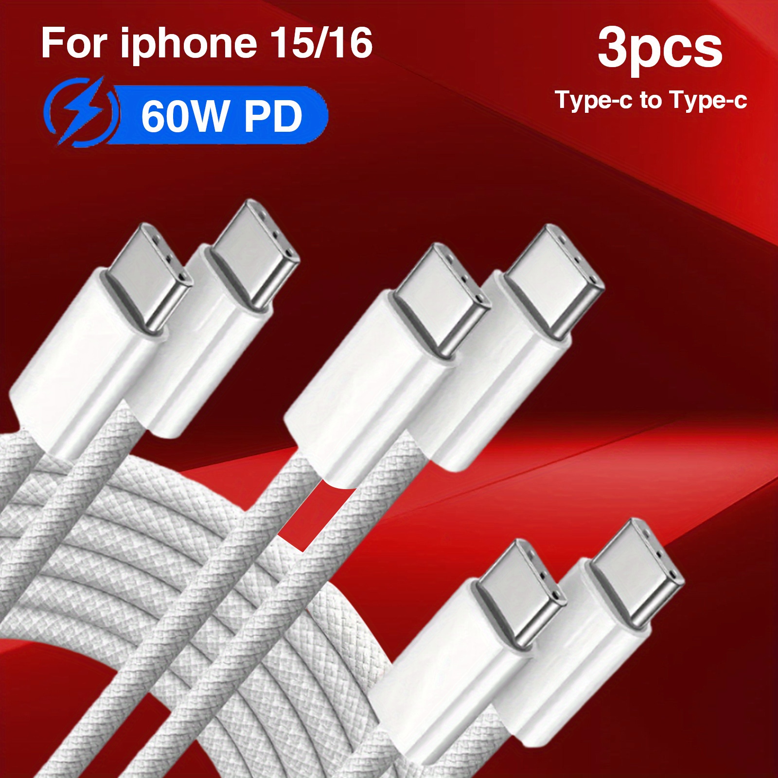 

Usb C To Usb C Charging Cable 6ft 60w Usb C Cable For Charging Apple For 15/ 16 Pro/ Pro Max/ Plus Prcair5 Air