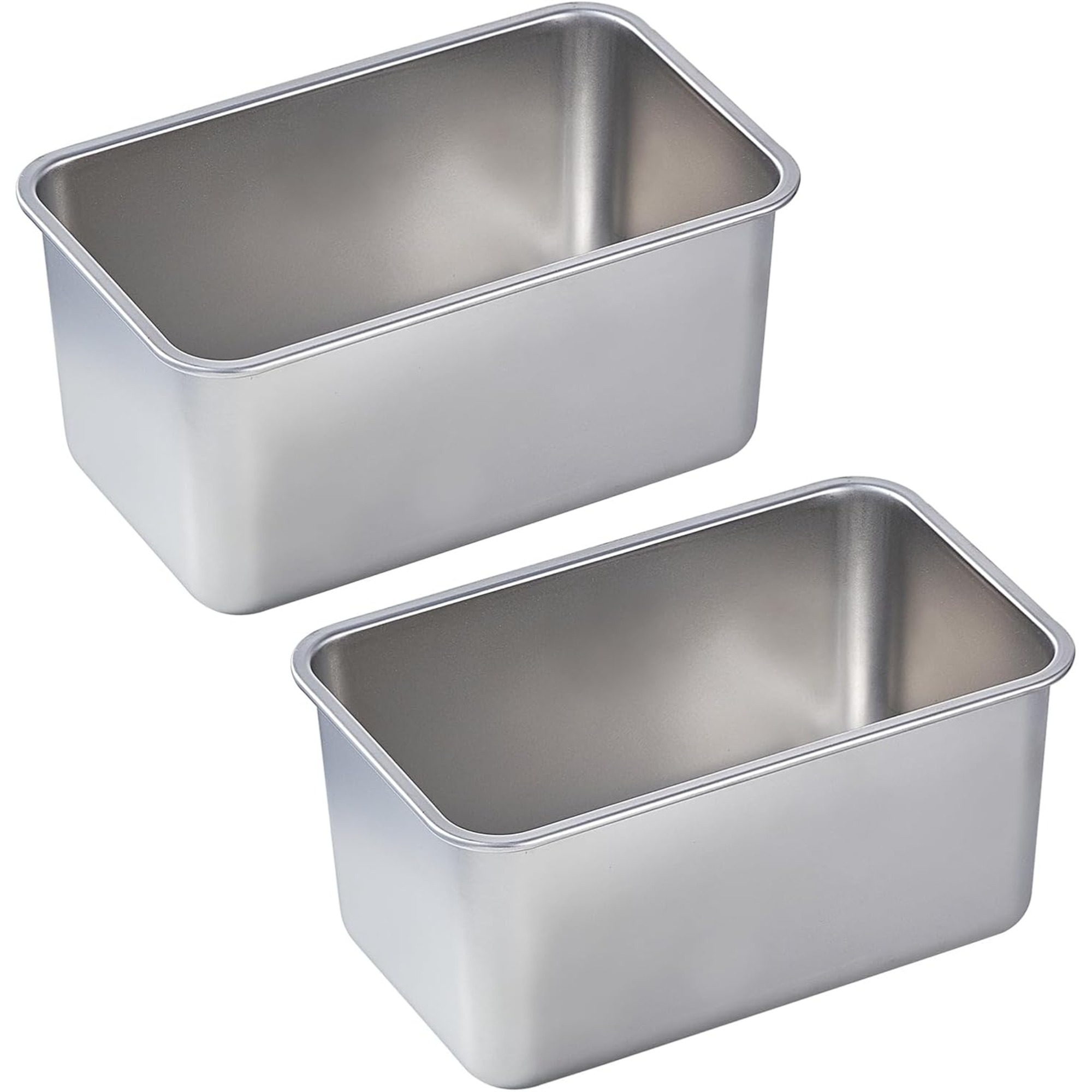 2pcs 8.8×6.2inch Extra Deep Loaf Pan, Stainless Steel Bread & Meatloaf Pan, Oven & Dishwasher Safe