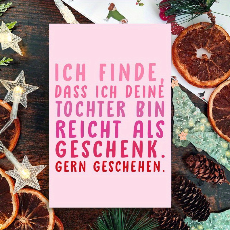 E-shop Lustige deutsche Geburtstagskarte – für Vatertag Muttertag, ideales Geschenk für Freunde, , Schwestern, , Töchter, Ehemänner . Umschlagfarbe