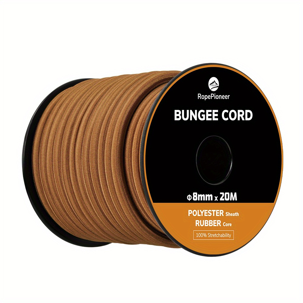 Corde Élastique 2 Mm Beige - 45m Pour Fixation Camping-Car, Bagages Et Plein Air