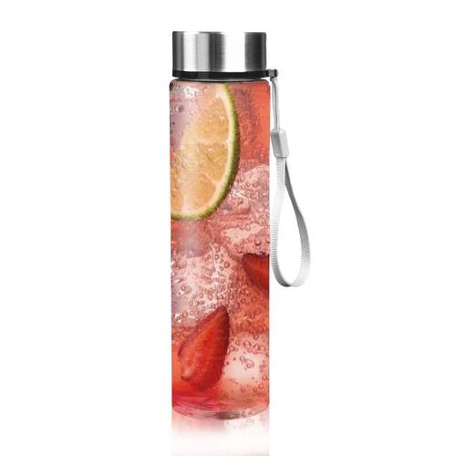 portable water bottle with strap 18oz leak proof lid
