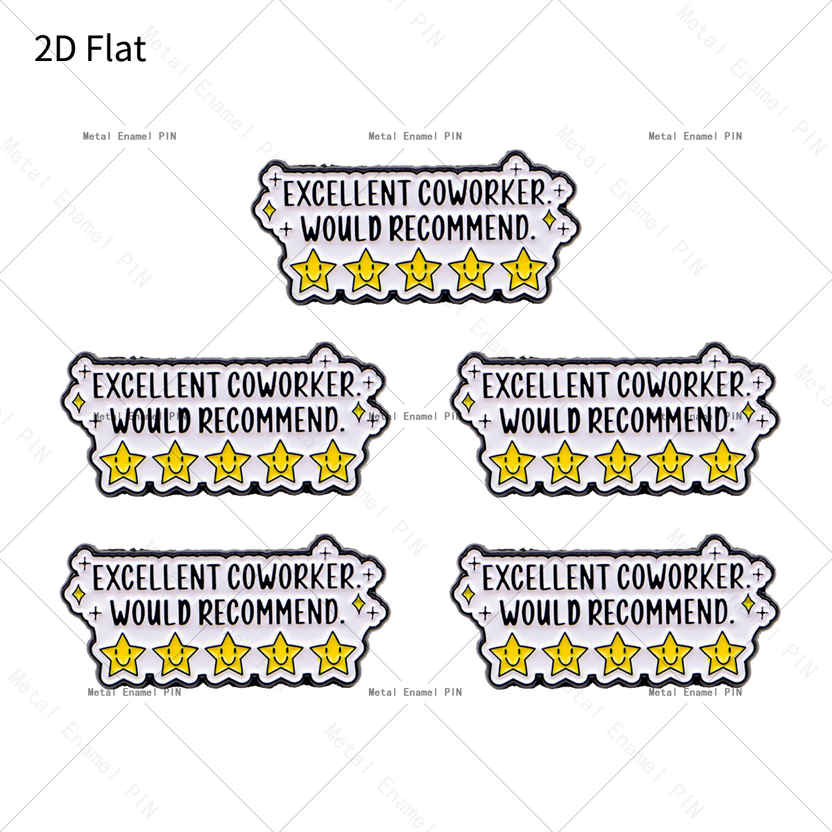 TEMU 2D Plat 5pcs/Set "EXCELLENT COLLEÈGE. JE LE ." Pins de Revers Citations Drôles Pins Émaillés et Broches Badges Pins pour Sacs à Dos Sacs Cool