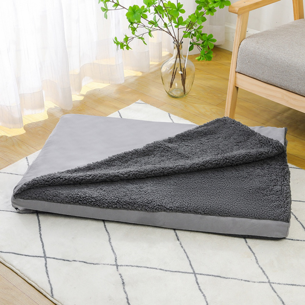large cooling gel dog bed with removable washable cover orthopedic berber blanket top mattress for large medium dogs up to 55 lbs gray cozy   for year round   Product details 3