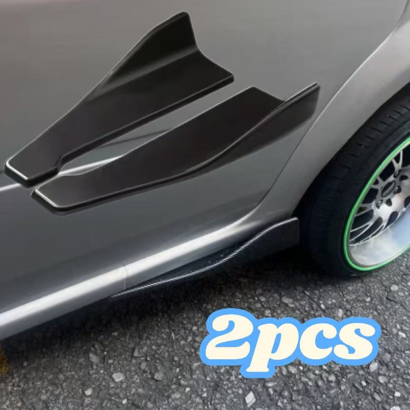 TEMU Set universale di paraurti posteriore e fascia laterale in fibra di carbonio da 48 pollici - Finitura - Facile da installare - Protegge auto e