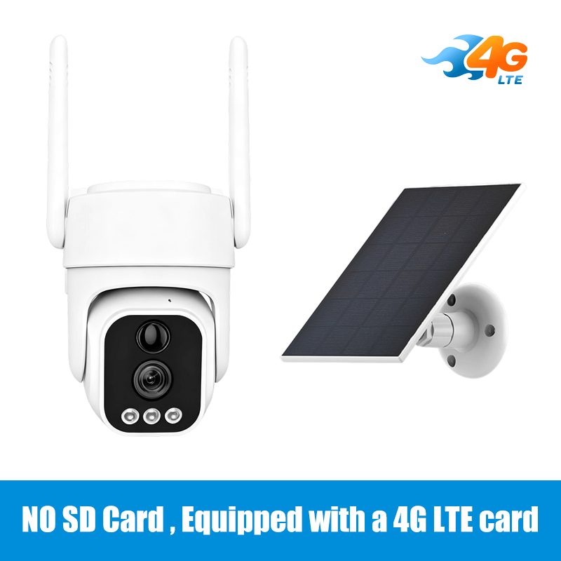 TEMU Solar Powered Smart Surveillance Camera, Audio Recording, Control, With A 4g Lte Card