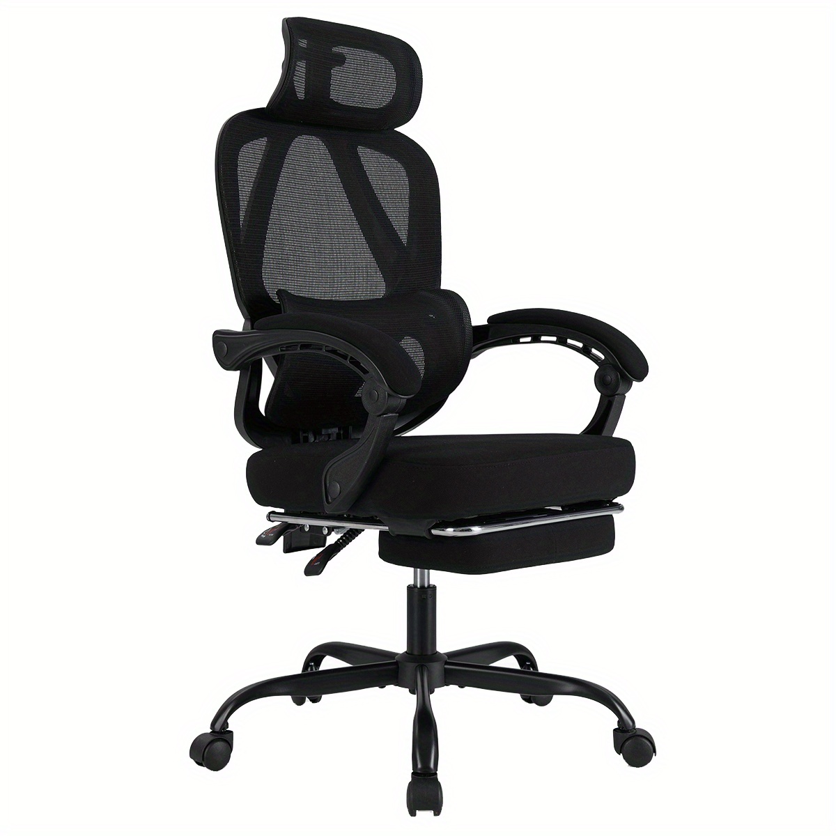 Ergonomic Office Chair, High Back Mesh Desk Chair With Retractable Footrest, 135° Backrest, Adjustable Headrest & Lumbar Support
