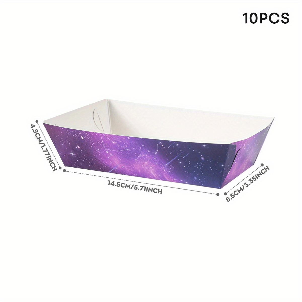 Image of 10/24/48pcs, Purple Starry Fry Boxes, Food Trays, Paper Popcorn Boxes, Suitable For Birthday Parties, Gatherings, Baby Showers, Picnics, Camping, And Barbecues For School Halloween