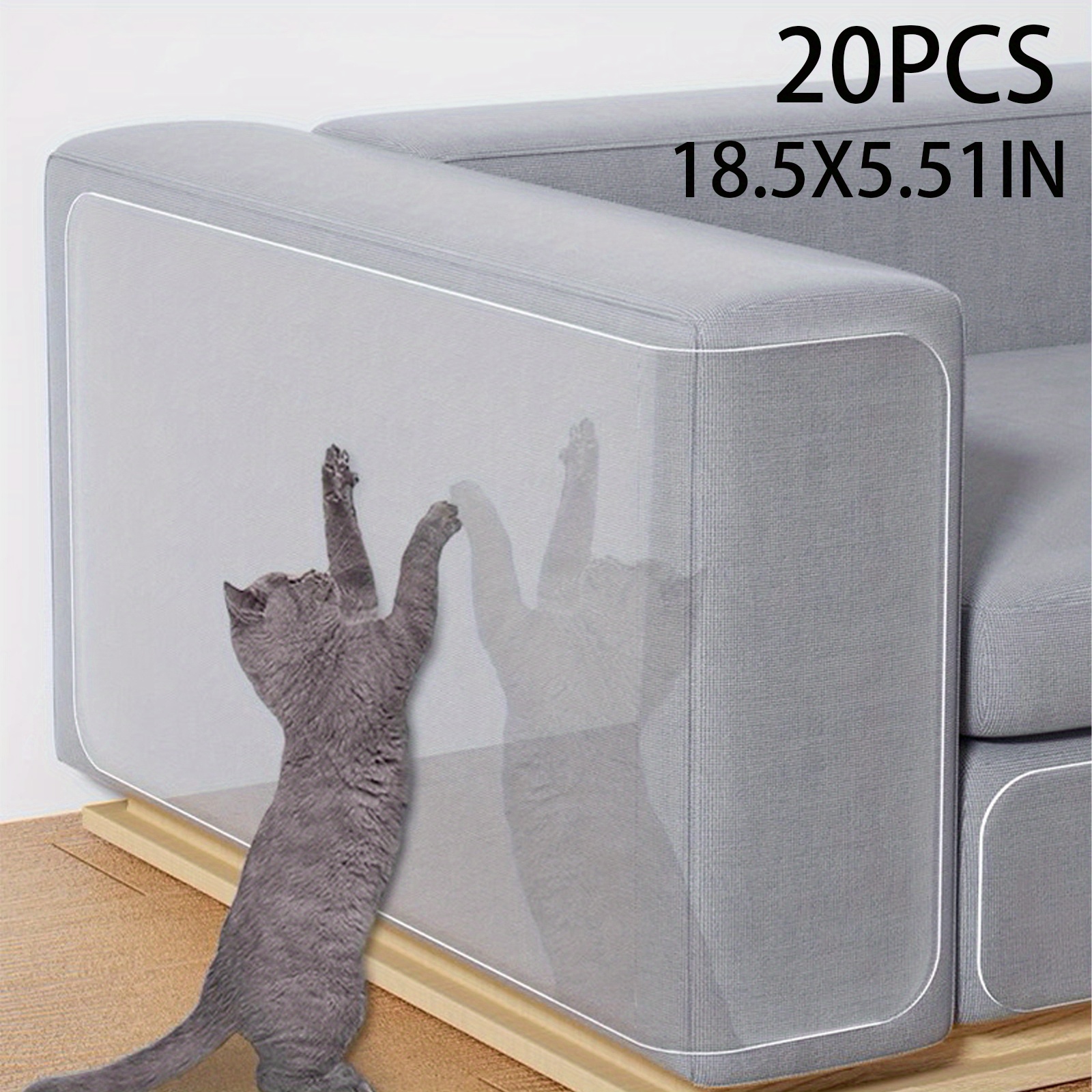 TEMU 20pcs Easy-apply , Pvc Furniture Protector, Design For Sofa & Recliner, Indoor Pet Scratching Shield, Pet Scratching Protection | Modern Cat