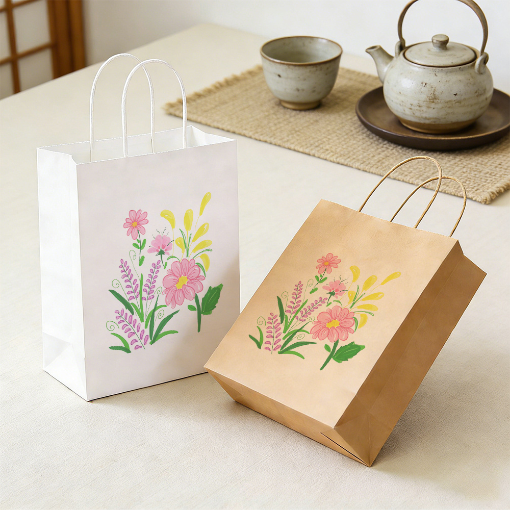 Thickened Printed Gift Tote Bag with Vibrant Floral Print