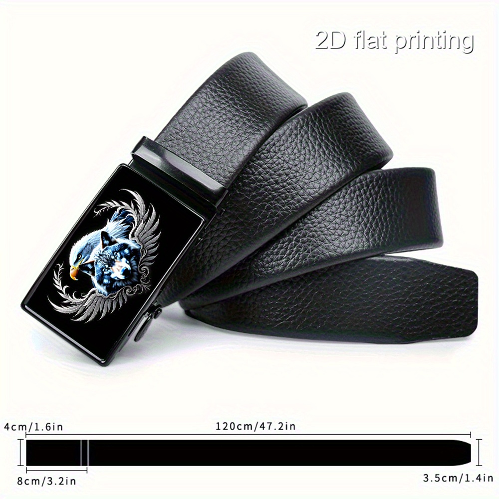TEMU A Beautifully Designed 2d Artwork And Wildlife - A Durable, High-quality Belt For Men, Featuring A Sliding Mechanism And , Suitable For Formal