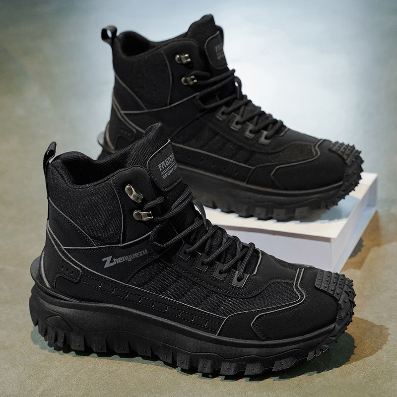 Autumn New High-Top Large-Size Hiking Boots, Comfortable Thick-Soled Lightweight Casual Walking Shoes, Suitable for All-Season Daily Outdoor Sports, Walking, Travel, Hiking, and Camping Gear