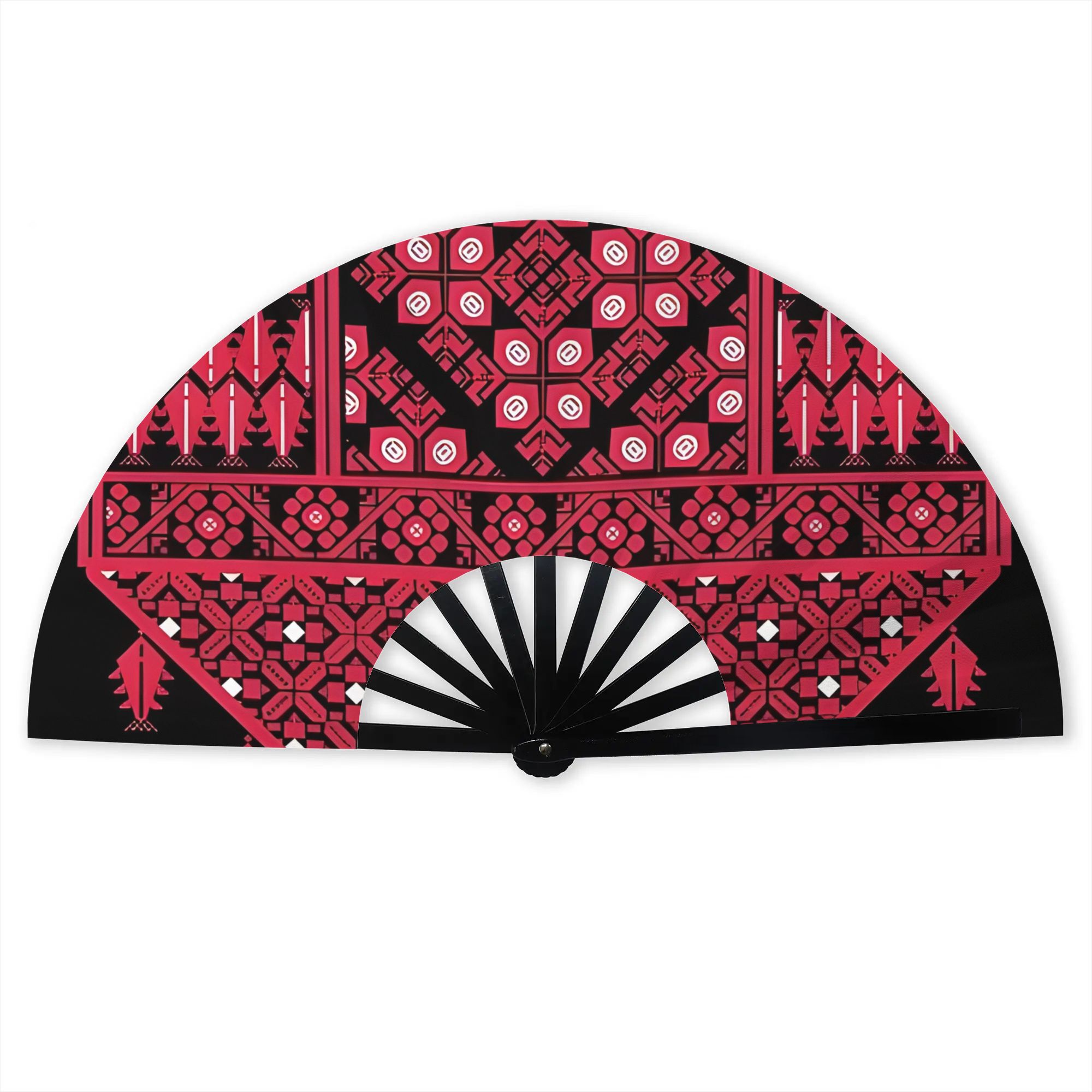 TEMU 2d Print Design Retro Design Folding Fans Foldable Fan Easy To Carry, Without Battery