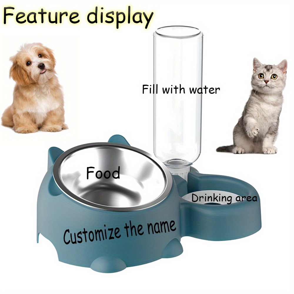 Bol à Nourriture pour Animaux Personnalisable, Multifonction en Matériau PP, Adapté aux Chats et Chiens, Ensemble Cadeau Parfait pour Chiens