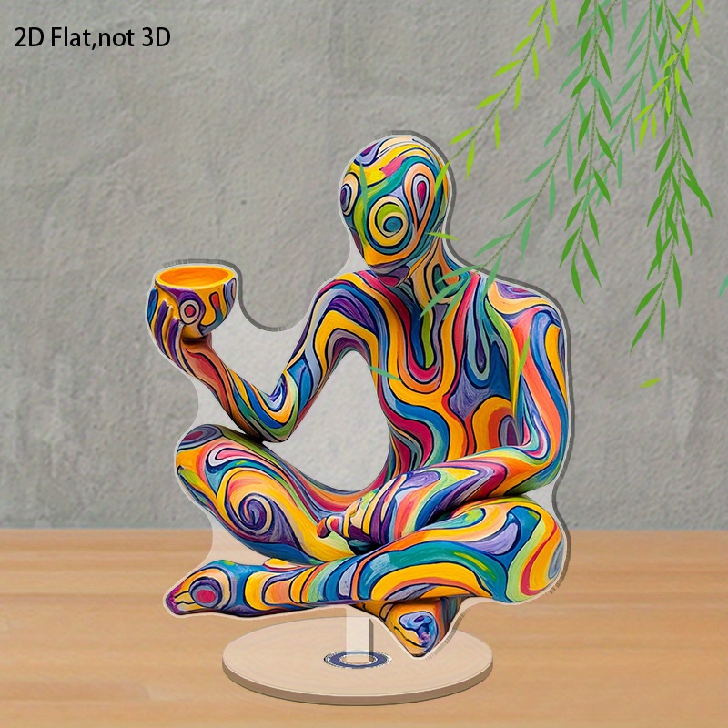 2D Flat Uplifting Abstract Human Sculpture