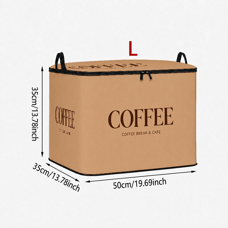 TEMU [jit]storage Box-coffee-themed Minimalist Print Design, Warm Brown Tone, Modern Nordic Style, Ideal For Home Office, Caf Settings, Daily Leisure