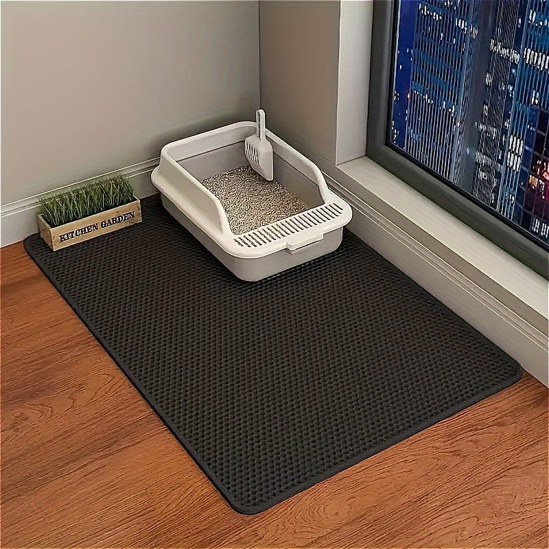 extra large double layer eva cat litter mat anti slip waterproof urine resistant easy to clean durable   for indoor cat boxes   in 6 colors   protector doublelayer design   surface