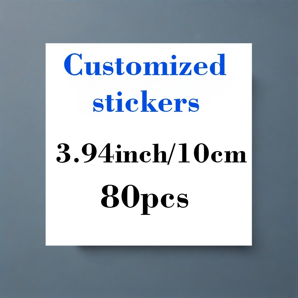E-shop Personalisierbare 6/7/8/9/10 cm Aufkleber mit Bild, weiße quadratische Logo-Aufkleber - Personalisierte Business-Markenetiketten, geeignet für