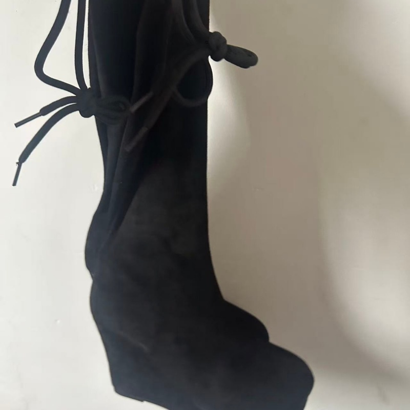 TEMU Women's Black Easy Pointed Block Heel Comfortable Fashion Long Boots, Women Shoes