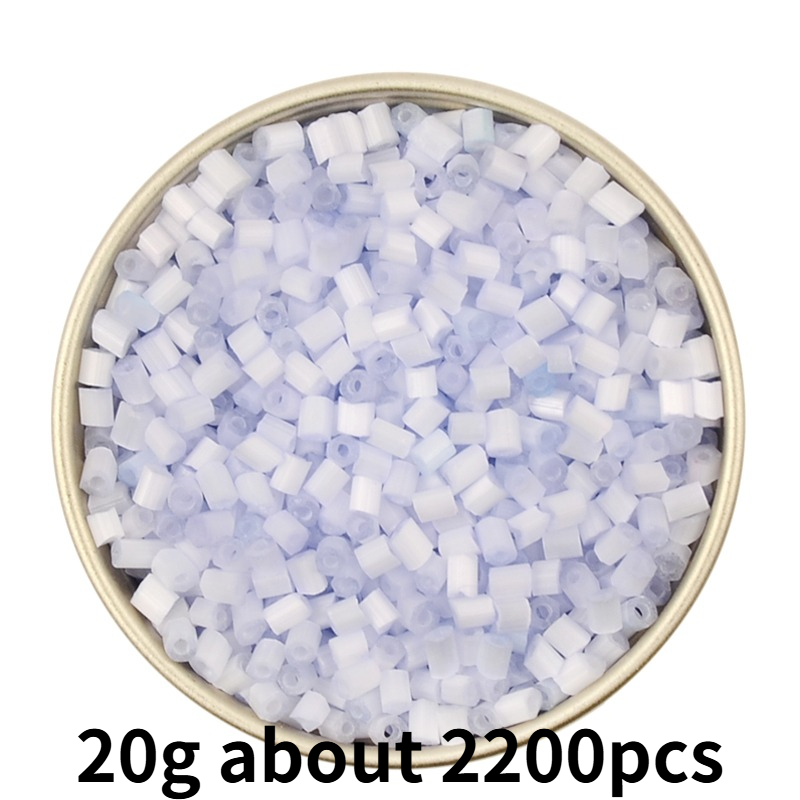 2200pcs 2mm Matte Frosted Mini Glass Tube Beads