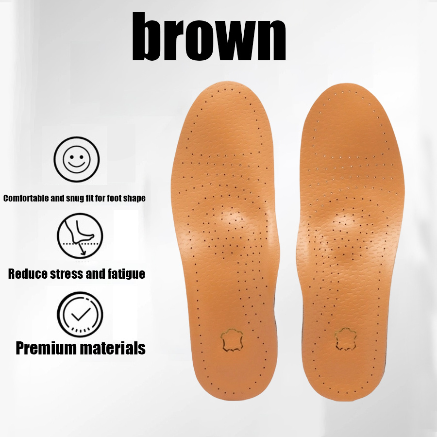 E-shop 1 Paar Top Rindsleder Fersenpolster | Unisex Ergonomische Fußgewölbestütze und Stoßdämpfungsdesign Atmungsaktive Einlegesohlen für