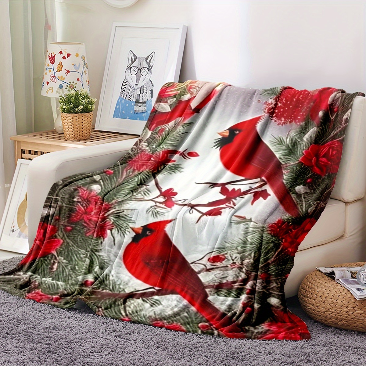 

1pc Cute Flannel Blanket Office Shawl Nap Blanket Sets Warmer Dorm Warm Plush Nap Blanket Air Conditioner Quilt