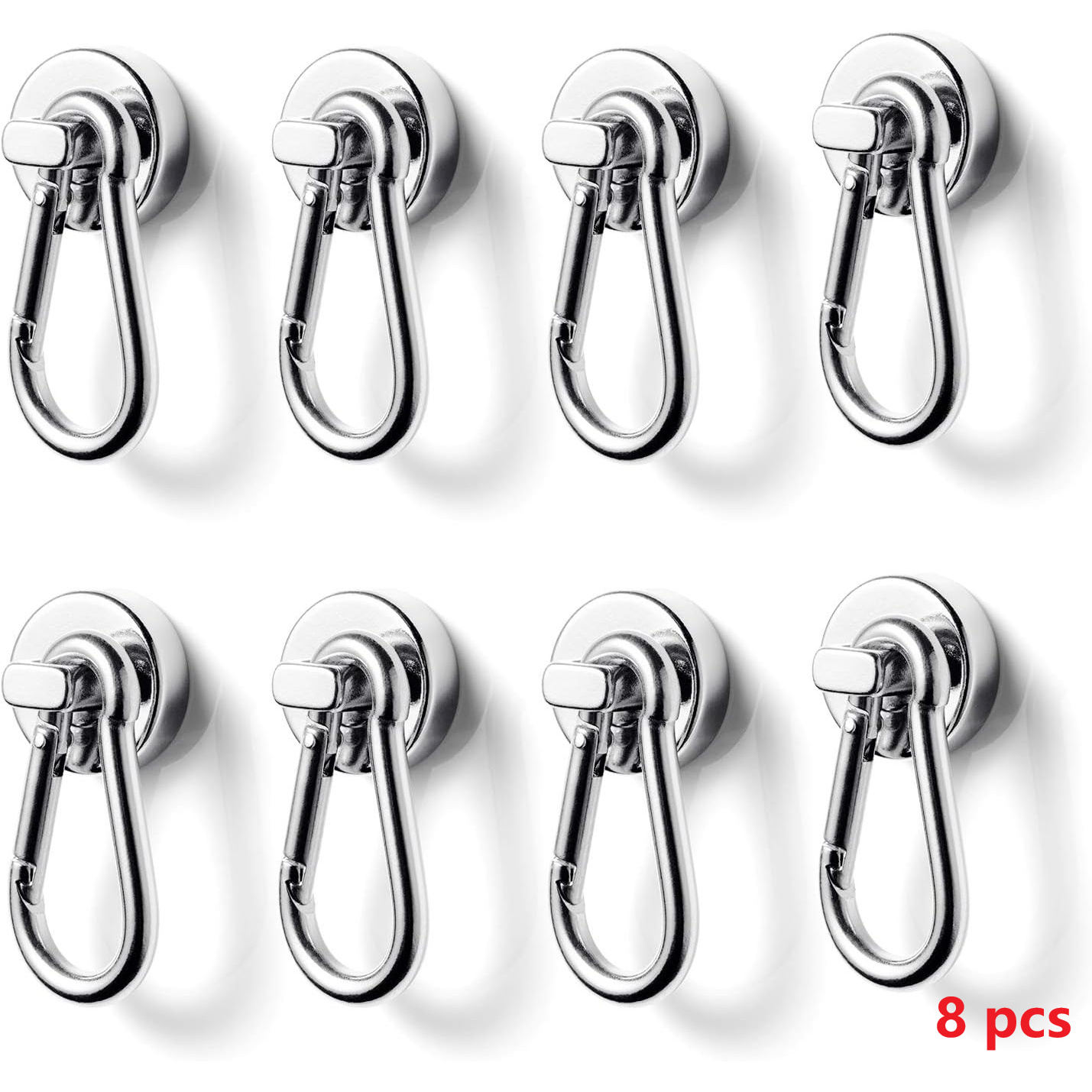TEMU 8pcs Heavy-duty Hooks -clip - 360-degree Swivel Design, Stable Load-bearing, Suitable For Bbq, Kitchen, Garage, And Cruise Use, Universal Fixing