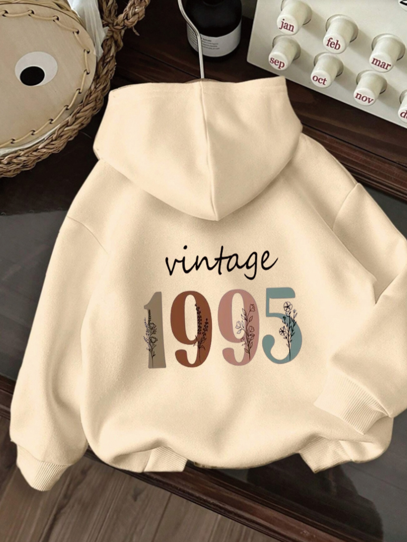 sudadera capucha vintage 1995 mujer sudadera casual cordón Temu - Main Image