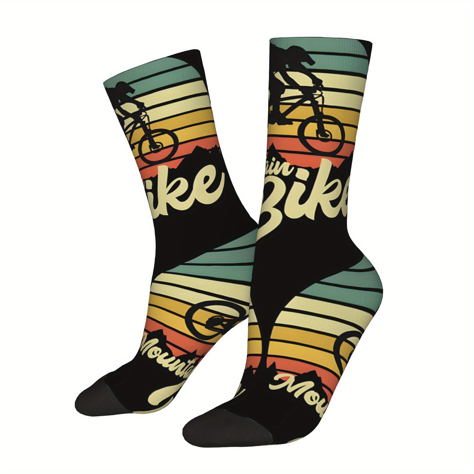 E-shop 1 Paar Hip Hop Vintage Mountainbike MTB Vintage Mountainbike Downhill Crazy Herren Kompressionssocken Unisex Mountainbike MTB Harajuku Nahtlose